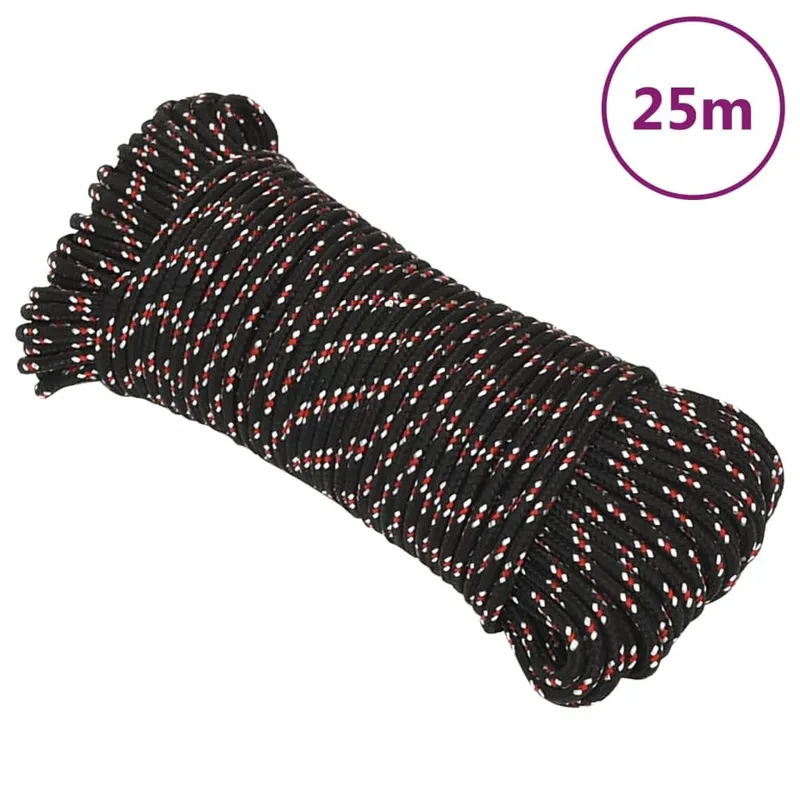 Bootsseil nero 4 mm 25 m Polypropylen