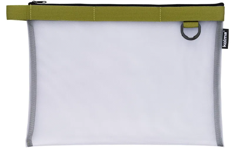 Kolma Accessoires-Tasche Nylon Bag A4 Transparent / Olivgrün