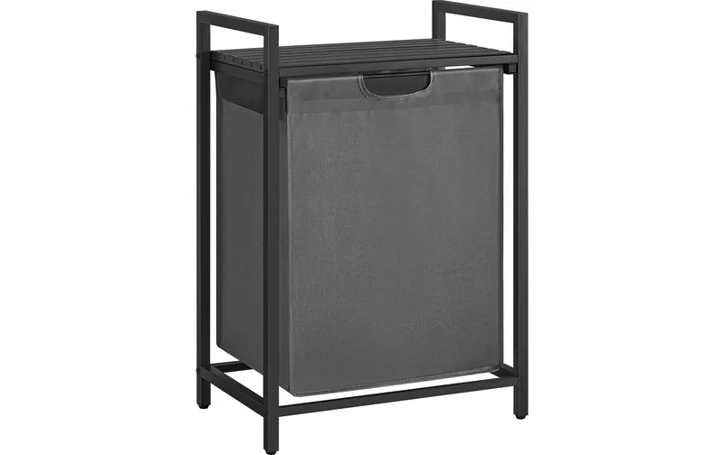 VASAGLE Wäschekorb mit Ablage 65 l, grey