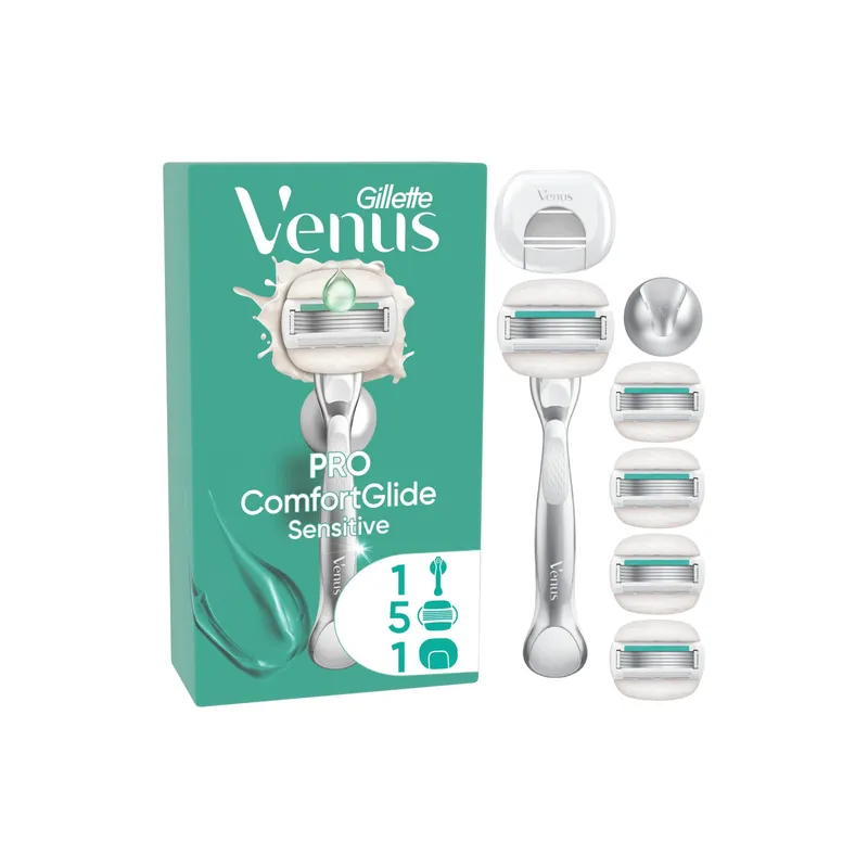 Gillette Venus Pro Comfortglide Sensitive Systemklingen 5er + Handstück