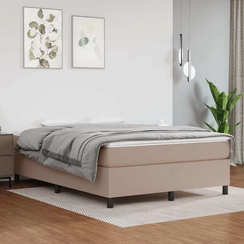 letto boxspringgestell Cappuccino-marrone 140x200 cm Kunstleder
