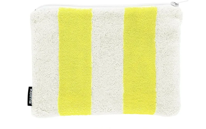 Kolma Necessaire Stripy 24 x 18.5 cm, Lemon/Weiss