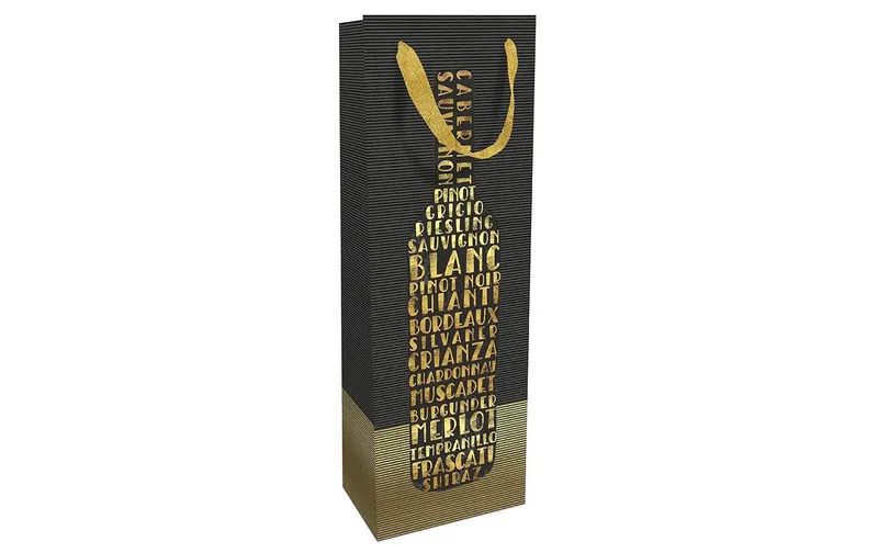 brown + Company Flaschentasche Vinothek 12 x 37 x 8 cm, black/Gold