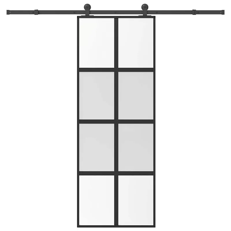 Porte coulissante kit de quincaillerie trempé verre aluminium