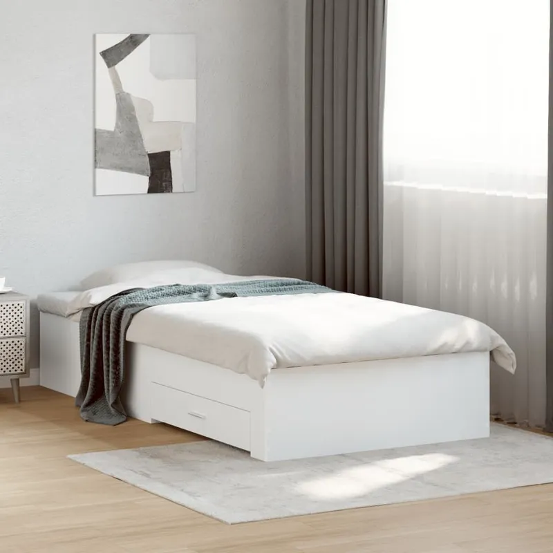 Bettgestell mit Schubladen bianco 90x200 cm derivato del legno