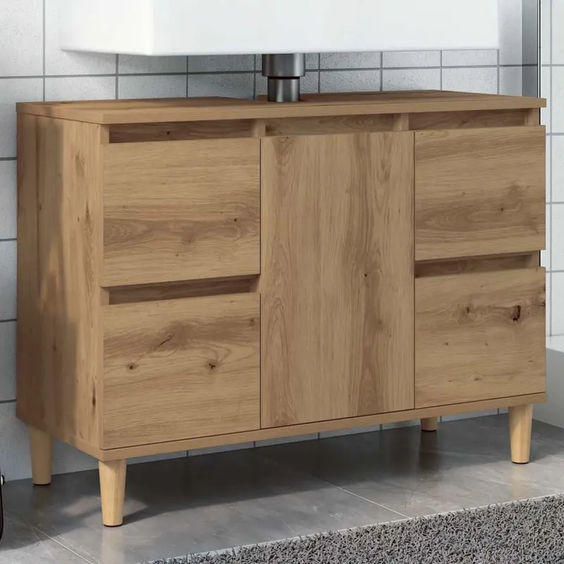 Waschbeckenunterschrank Artisan-Eiche 80x33x60 cm Holzwerkstoff