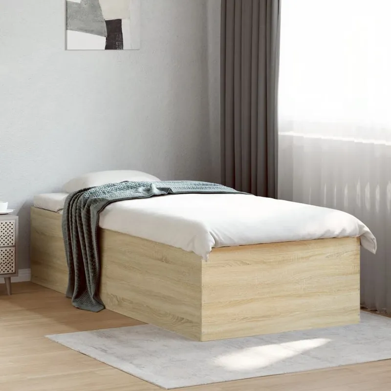 Cadre de lit sans matelas chêne sonoma 100x200 cm
