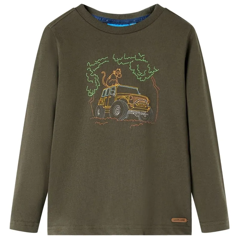 T-shirt enfants à manches longues kaki 92