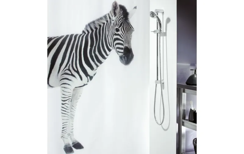spirella Duschvorhang Zebra 180 x 200 cm nero; bianco