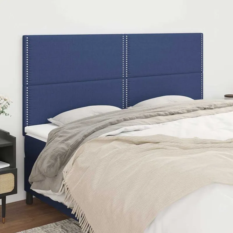 Kopfteil blu 200 x 5 x 118/128 cm tessuto