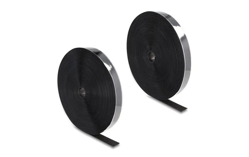 Delock Klettband 25m x 25mm Strapazierfähig noir