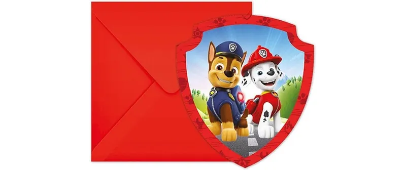We fiesta Party Einladungskarte Paw Patrol 6 pièces