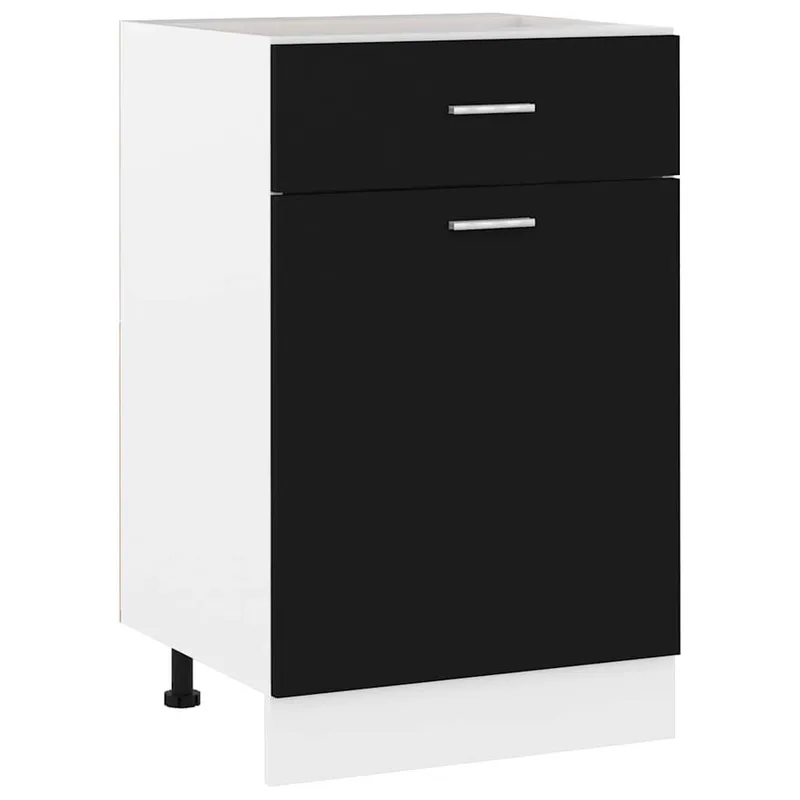 Schubunterschrank Lyon Schwarz 50x46x81,5 cm Holzwerkstoff