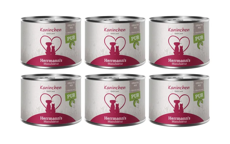 Herrmann's Nassfutter Kaninchen Reinfleisch 6 x 200 g