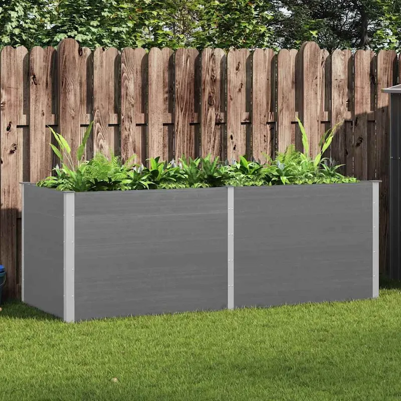 Garten-Hochbeet 250 x 100 x 91 cm WPC Grau