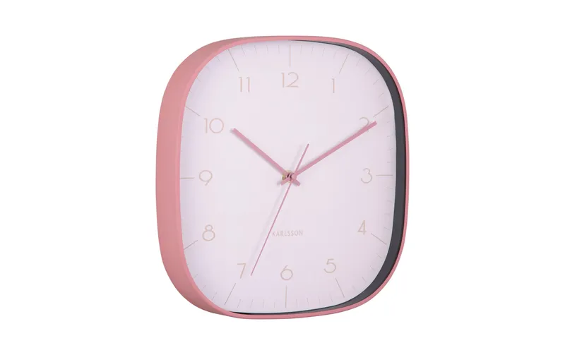 KARLSSON Wanduhr Grato Cuadrado 29 x 29 cm, Zartrosa/Rosenbraun
