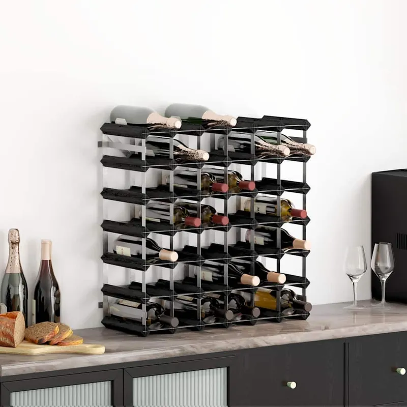 Weinscaffale per 42 Flaschen nero legno massiccio pino