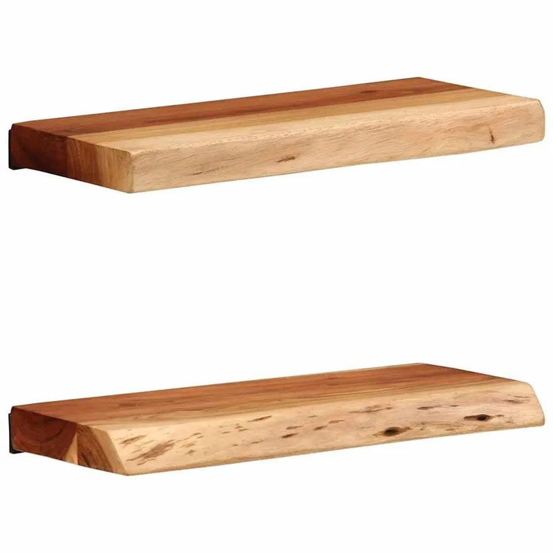 Wandregale 2 Stk. 40x20x3,5 cm legno massiccio acacia