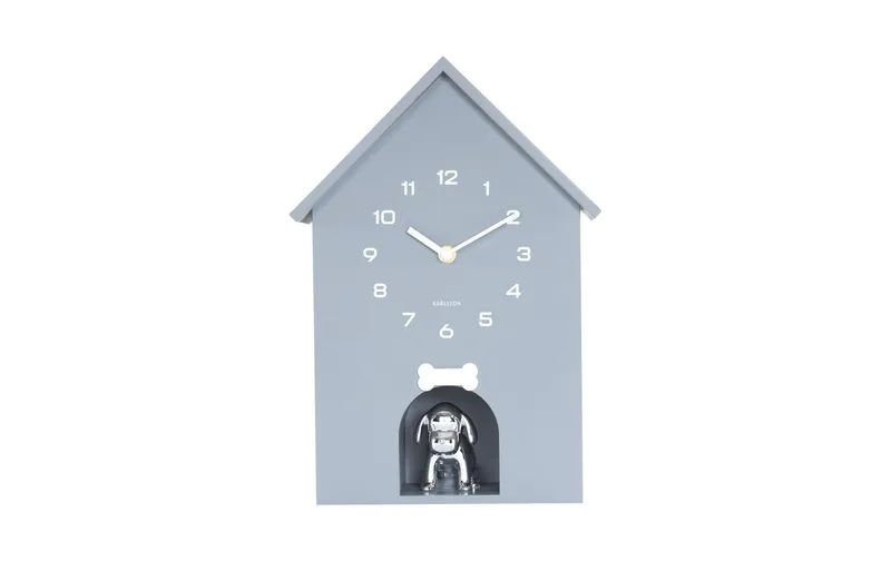 KARLSSON Wanduhr Wall clock Dog House Cool Grey