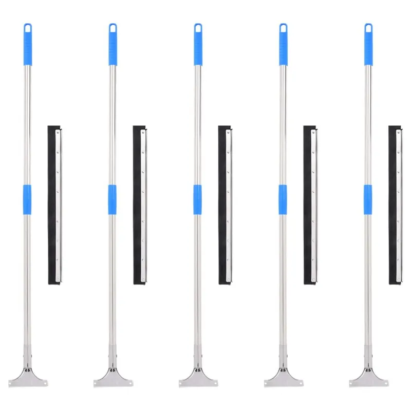 Raclettes à plancher 5 pcs 55x122,5 cm acier et caoutchouc