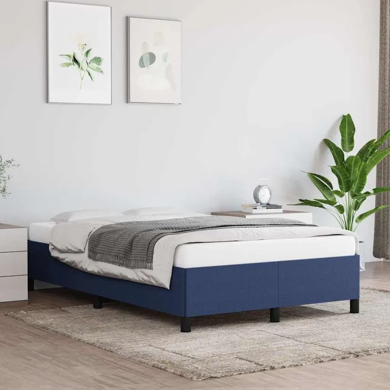 struttura letto senza materasso blu 120x200 cm tessuto