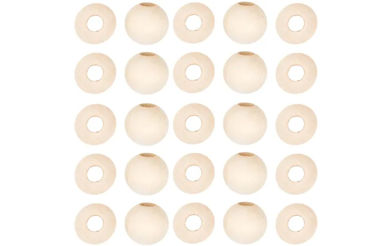 lalana Holzperlen mit Grossloch 20 mm, 25 pieces