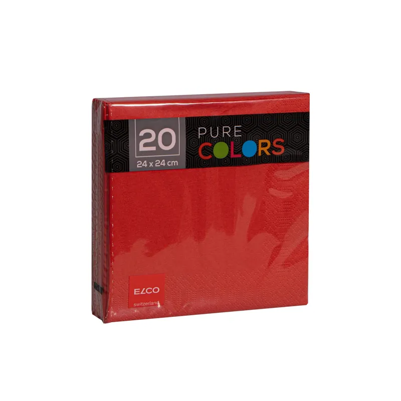 ELCO Papierservietten 24 cm x 24 cm, Rot