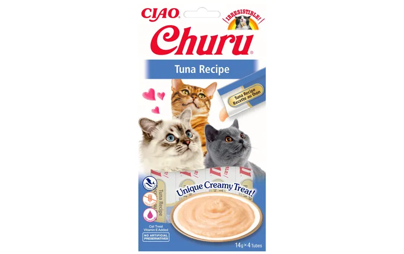 CIAO Churu Katzen-Snack Pürees Thunfisch, 4 x 14 g