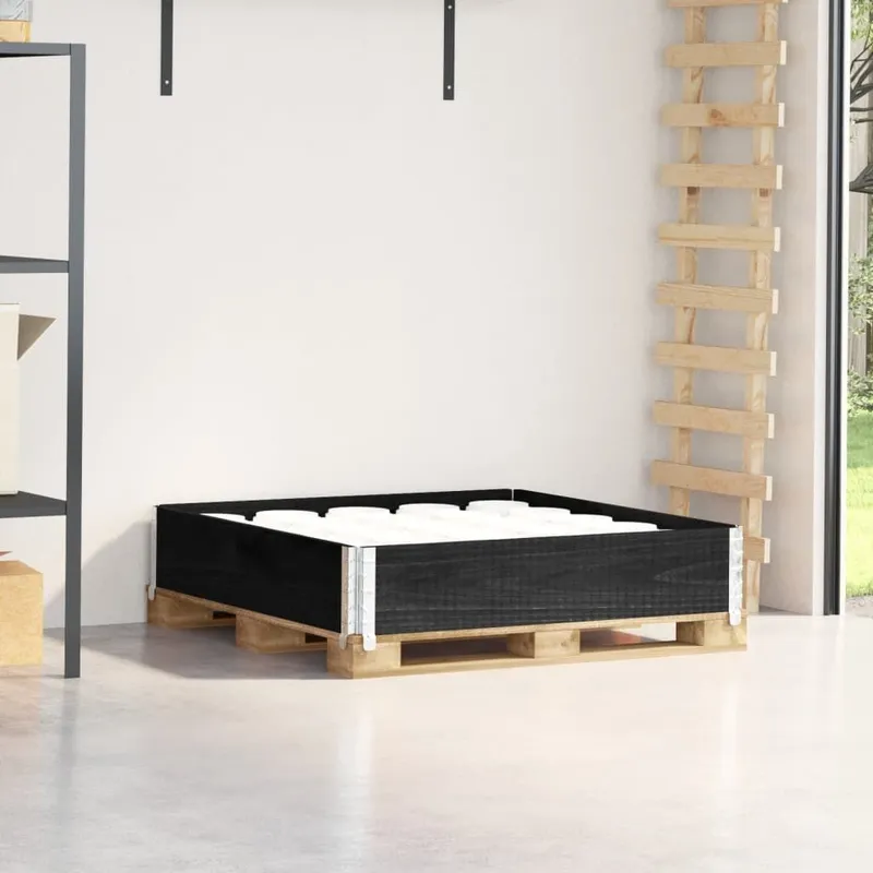 Paletten-Aufsatzrahmen nero 100x100 cm legno massiccio pino