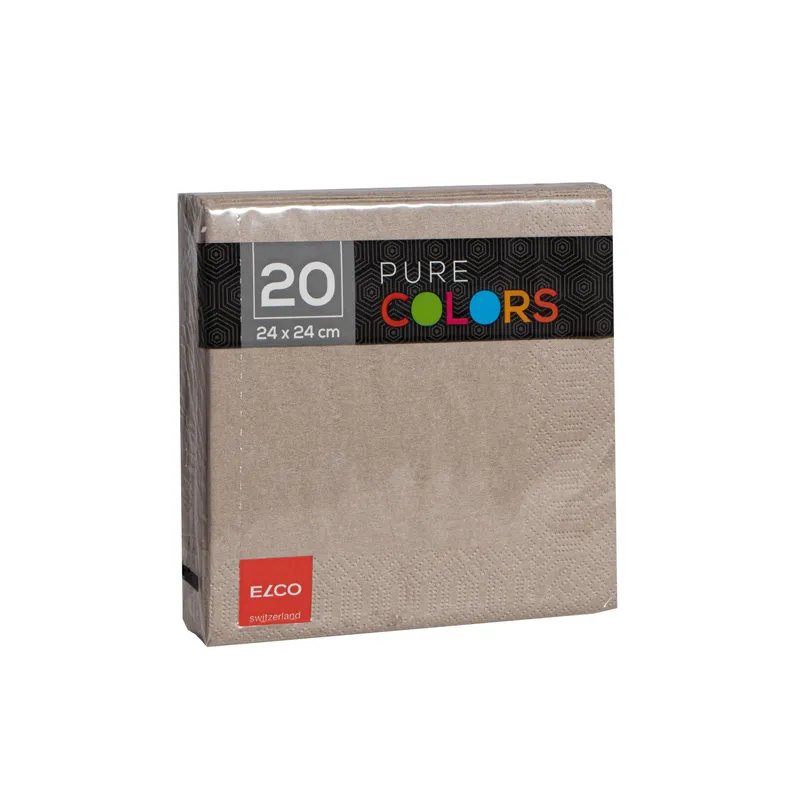 ELCO Serviettes en papier 24 cm x 24 cm, Beige