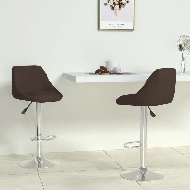 Barhocker 2 Stk. marrone Kunstleder