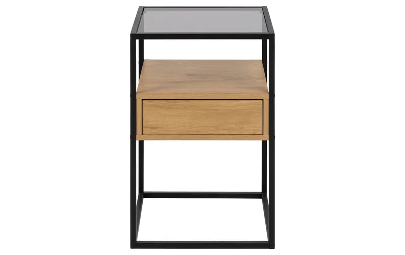 AC Design Nachttisch Randolf 40 x 35 x 60 cm, black/naturale