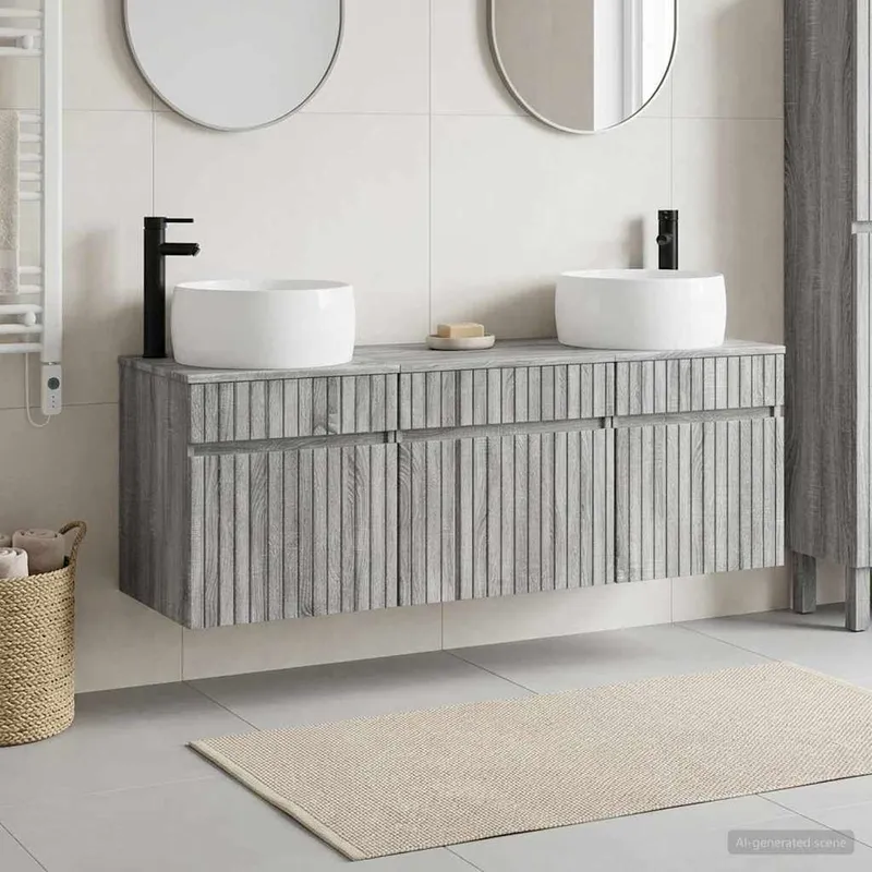 Ensemble d'armoire de salle de bain 3 pc Sonoma gris