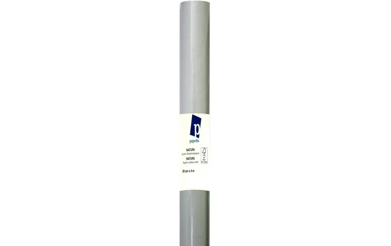Neutral Geschenkpapier Kraft Silber/blanc, 70 cm x 4 m