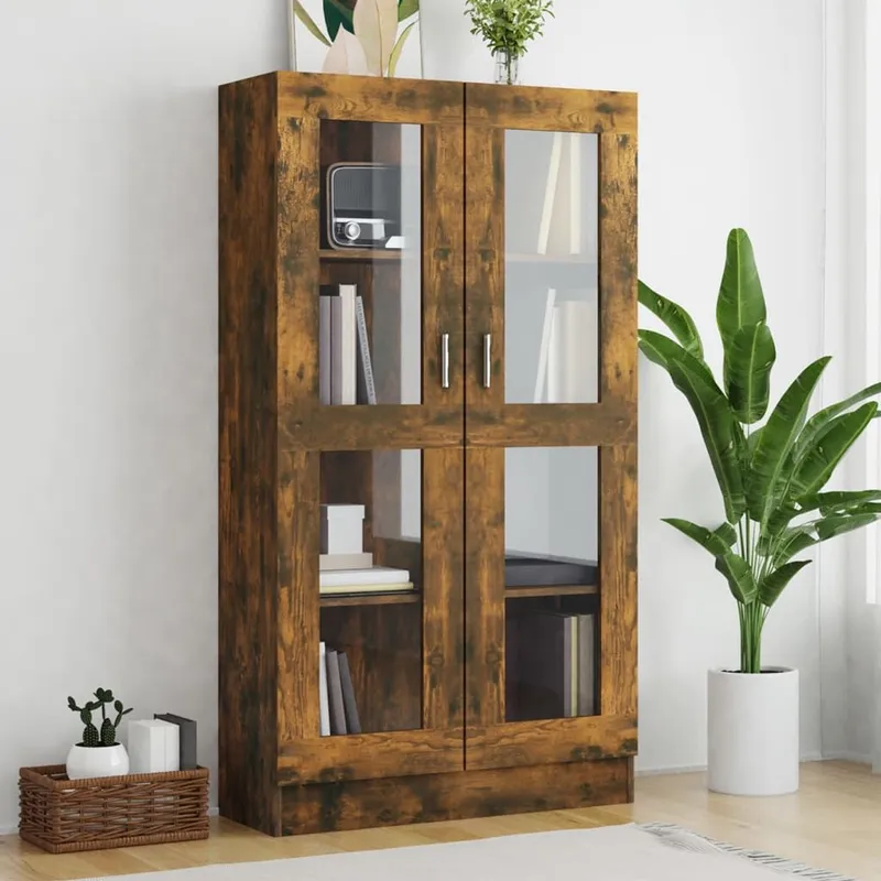 Vitrinenschrank Räuchereiche 82,5x30,5x150 cm derivato del legno