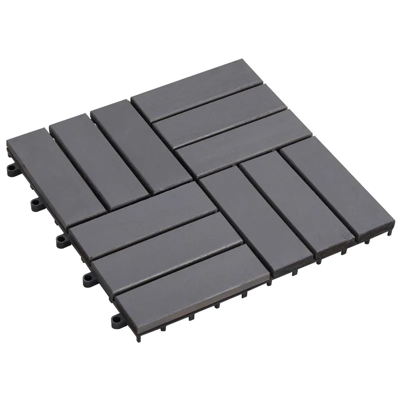 Terrassenfliese 30 Stk. Grau 30 x 30 cm Akazien-Hartholz