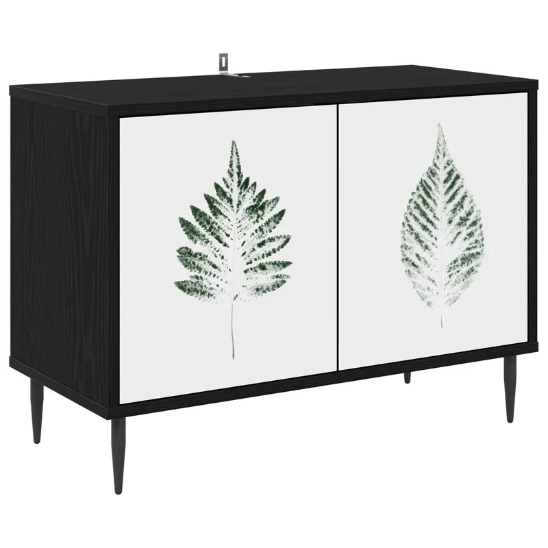 Reggicalce TV HANAU 69 x 33 x 50,5 cm nero con effetto noce