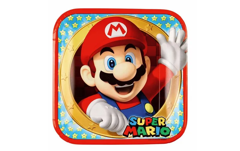 Amscan Einwegteller Super Mario 8 pezzi