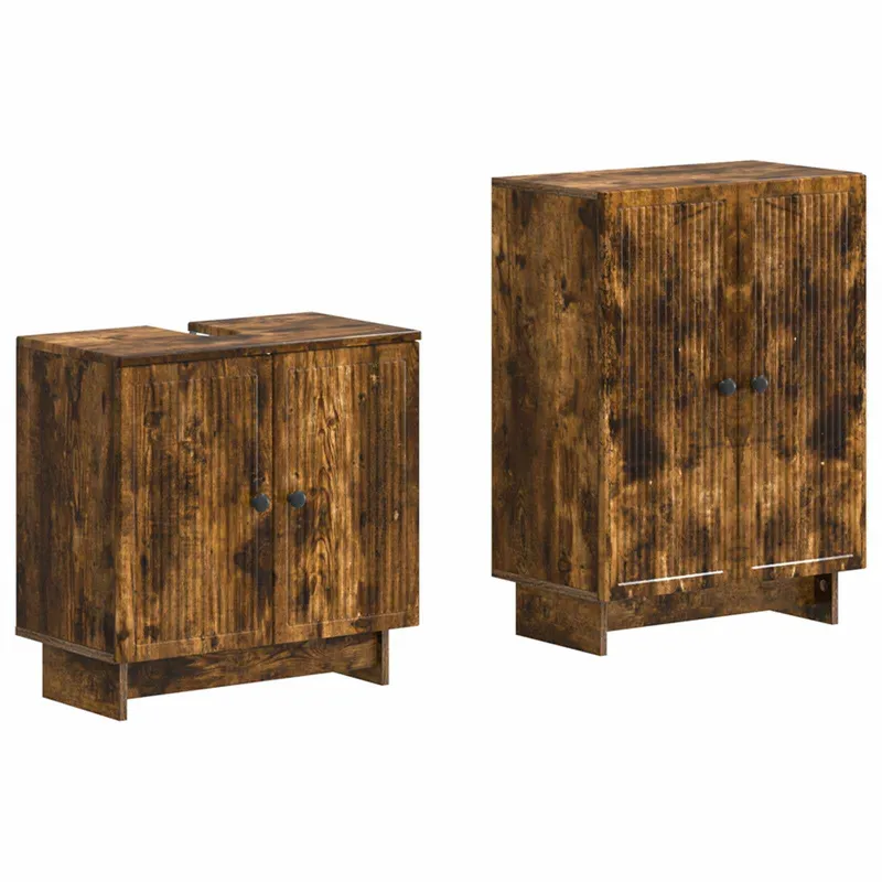 Ensemble de 2 meubles de salle de bain EDE Chêne fumé