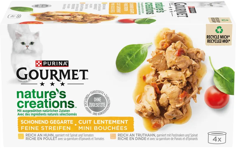 Purina Gourmet Nassfutter Gourmet naturele's Creation Fleisch, 4 x 85 g