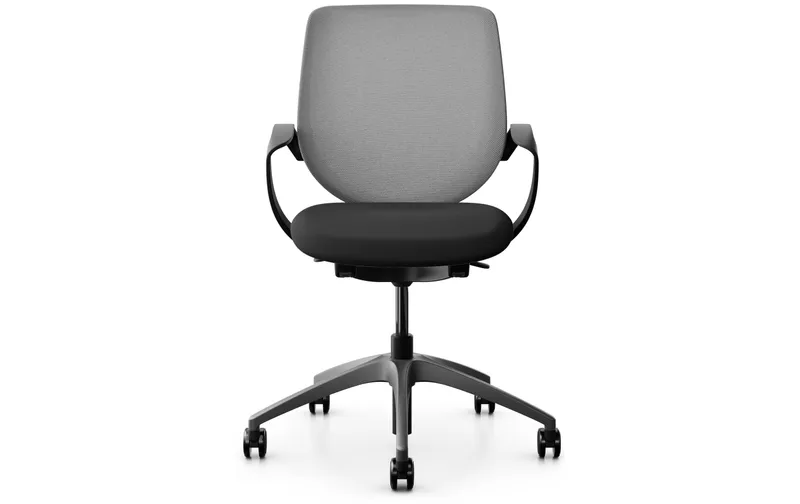 Giroflex office chair 313 with Netzrücken and armrests, grey