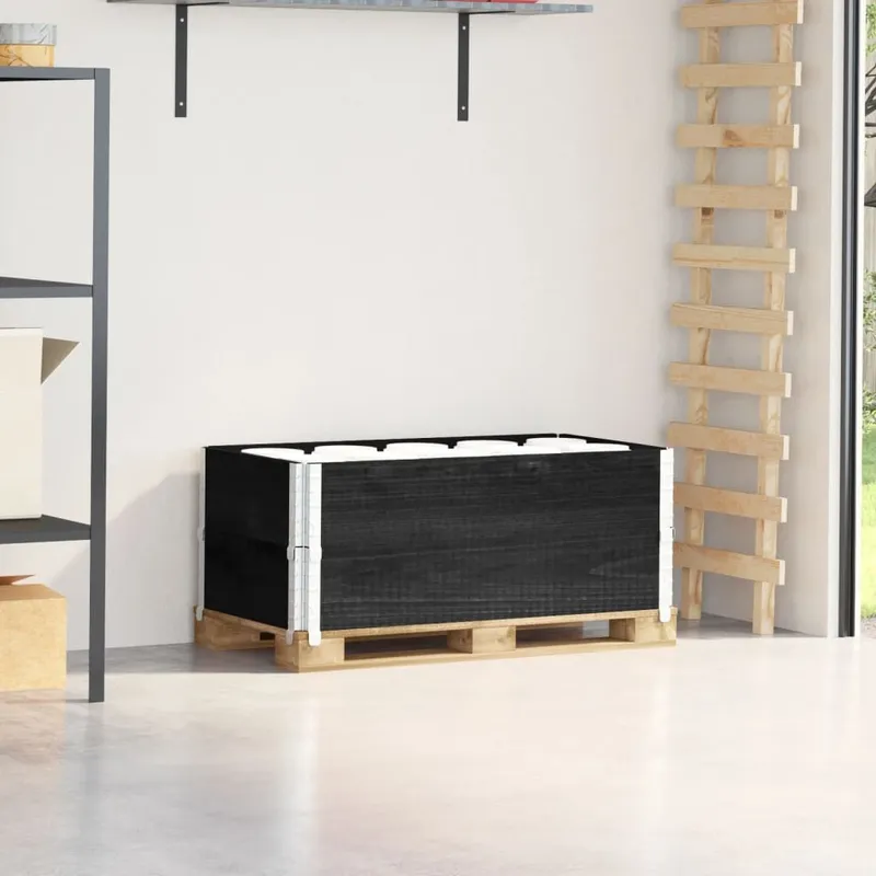 Paletten-Aufsatzrahmen 2 Stk. nero 100x50 cm Massivholz
