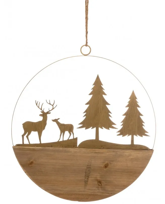 Hängedeko Metallring mit Holz