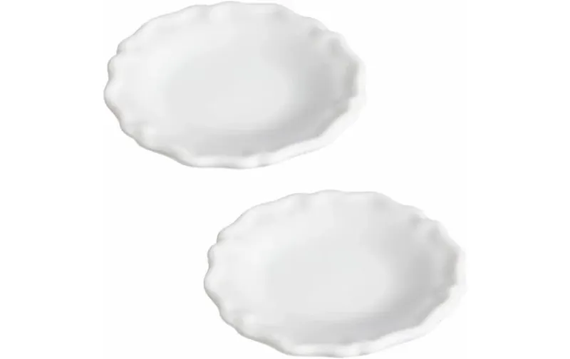 HobbyFun Mini-Utensilien Teller 3 cm, bianco, 2 pezzi