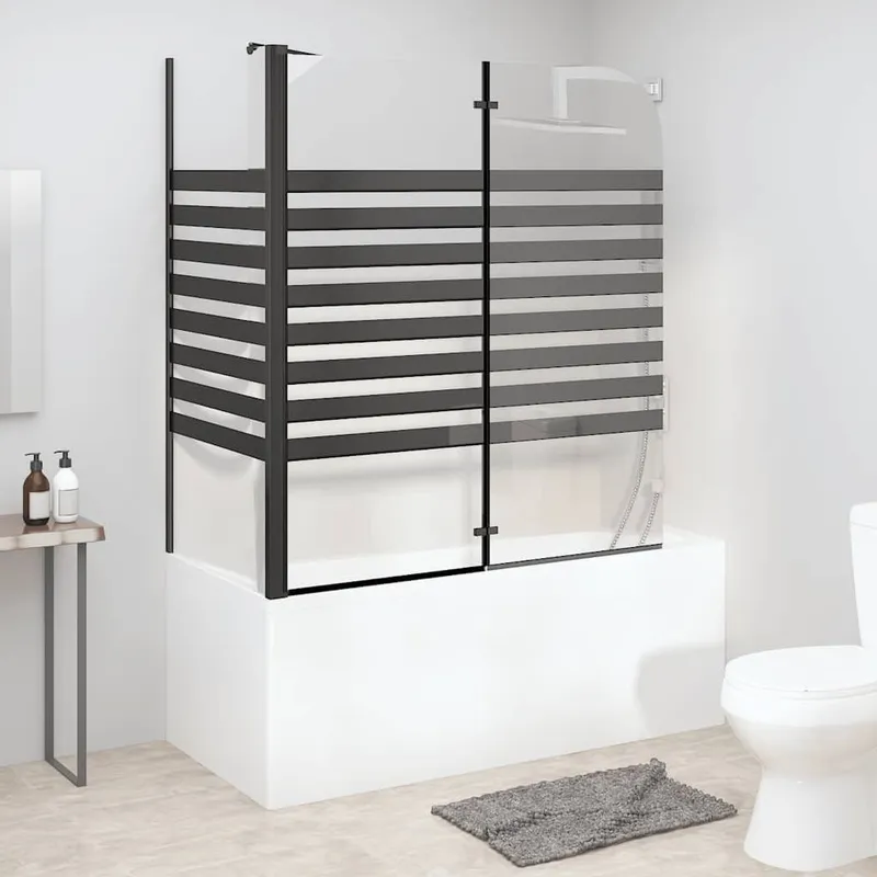 Duschabtrennung 120x68x130 cm Hartglas Gestreift