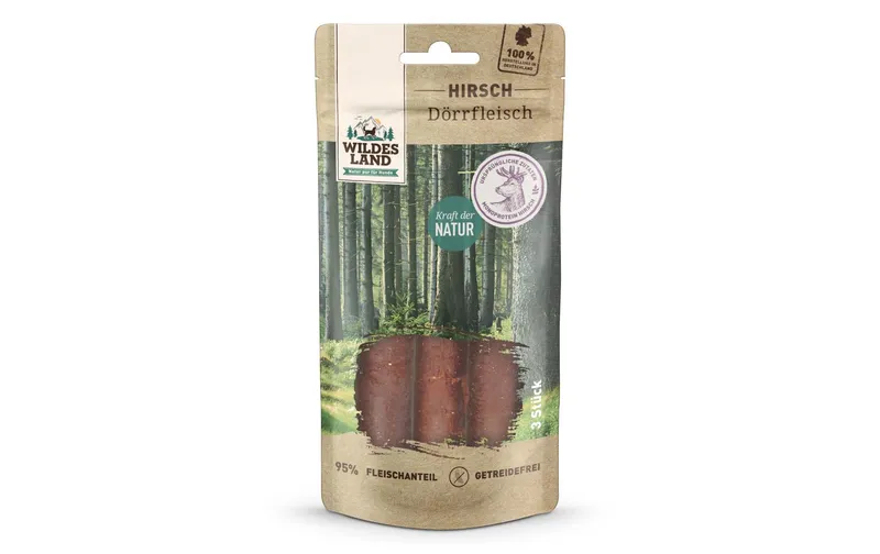 Wildes Land Snack Hirsch Dörrfleisch 3 Stk.