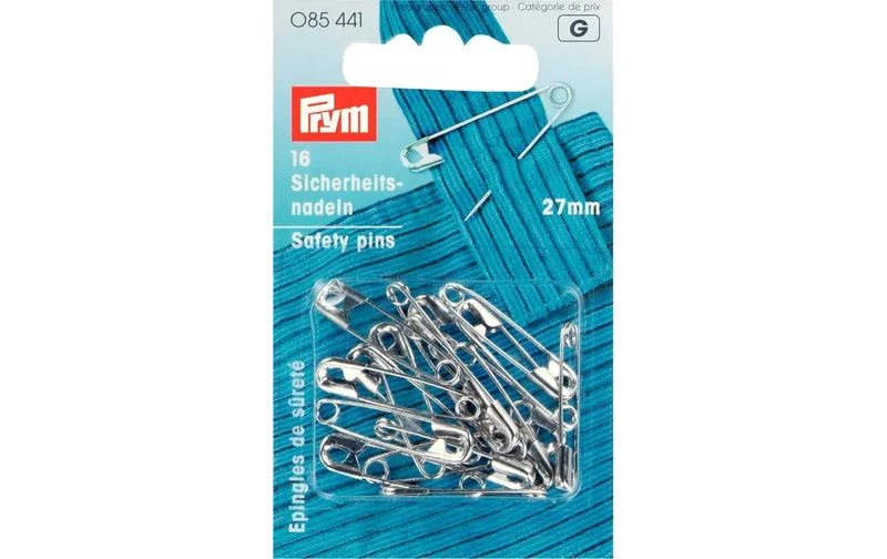 Prym Sicherheitsnadel Nr. 0, 27 mm, 16 pièces
