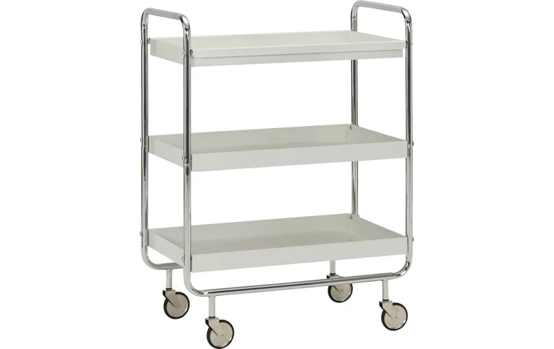 House Doctor Bartrolley HDRoll, 62 x 38 x 85 cm, Silber / bianco