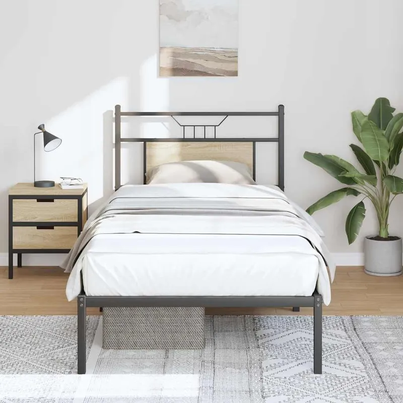 bed frame without mattress Sonoma oak 80x200 cm engineered wood