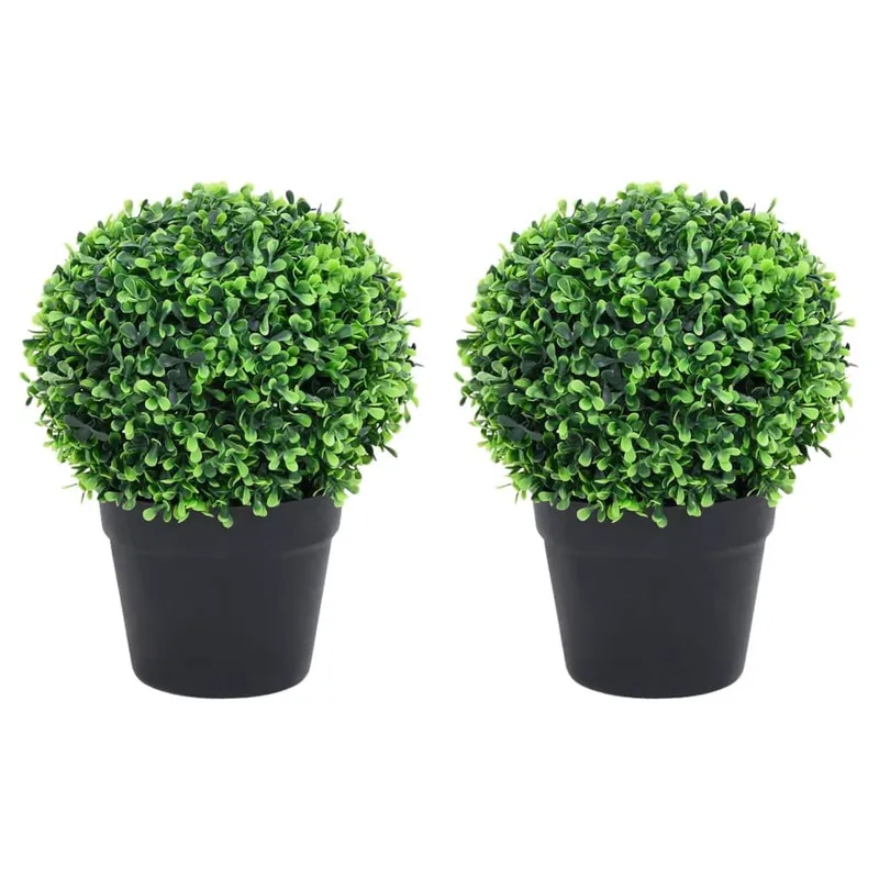 Künstliche Buchsbäume 2 Stk. mit Topf Kugelform verde 27 cm